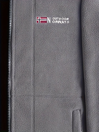 Warme Fleecejacke für Herren mit Stehkragen, Reißverschlusstaschen und Fleecefutter, Ansicht 18