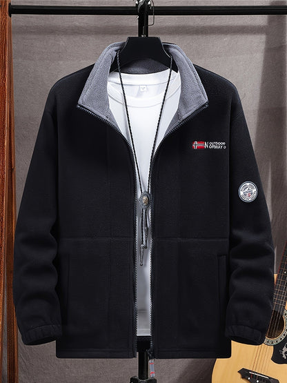 Warme Fleecejacke für Herren mit Stehkragen, Reißverschlusstaschen und Fleecefutter, Ansicht 20