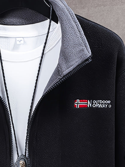 Warme Fleecejacke für Herren mit Stehkragen, Reißverschlusstaschen und Fleecefutter, Ansicht 22