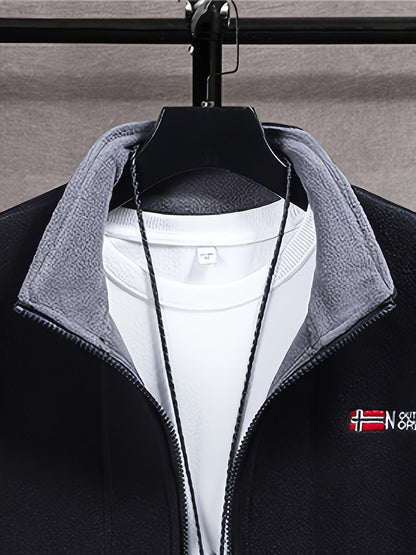 Warme Fleecejacke für Herren mit Stehkragen, Reißverschlusstaschen und Fleecefutter, Ansicht 24