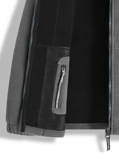 Warme Fleecejacke für Herren mit Stehkragen, Reißverschlusstaschen und Fleecefutter, Ansicht 26