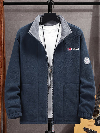 Warme Fleecejacke für Herren mit Stehkragen, Reißverschlusstaschen und Fleecefutter, Ansicht 27