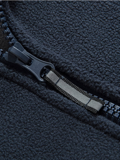 Warme Fleecejacke für Herren mit Stehkragen, Reißverschlusstaschen und Fleecefutter, Ansicht 29