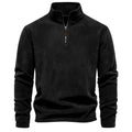 Warmer Fleece-Pullover für Herren mit halbem Reißverschluss und Stehkragen