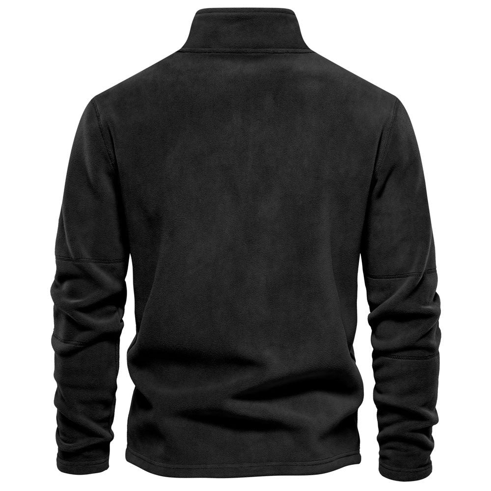 Warmer Fleece-Pullover für Herren mit halbem Reißverschluss und Stehkragen, Ansicht 6