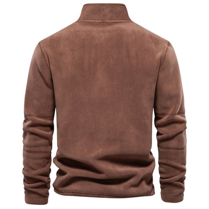 Warmer Fleece-Pullover für Herren mit halbem Reißverschluss und Stehkragen, Ansicht 7