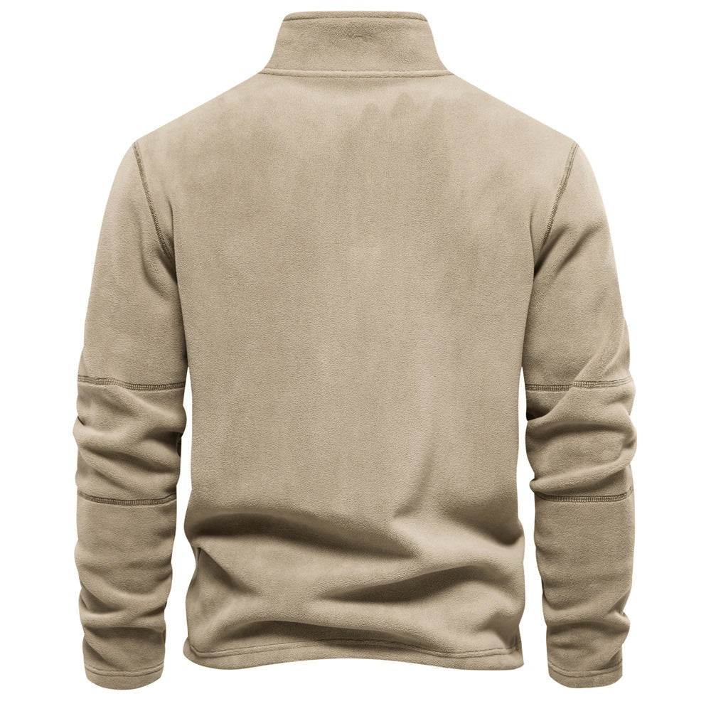 Warmer Fleece-Pullover für Herren mit halbem Reißverschluss und Stehkragen, Ansicht 8