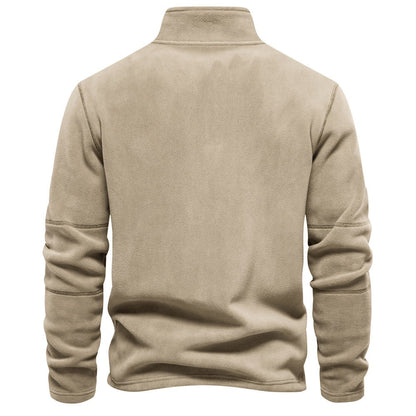 Warmer Fleece-Pullover für Herren mit halbem Reißverschluss und Stehkragen, Ansicht 8
