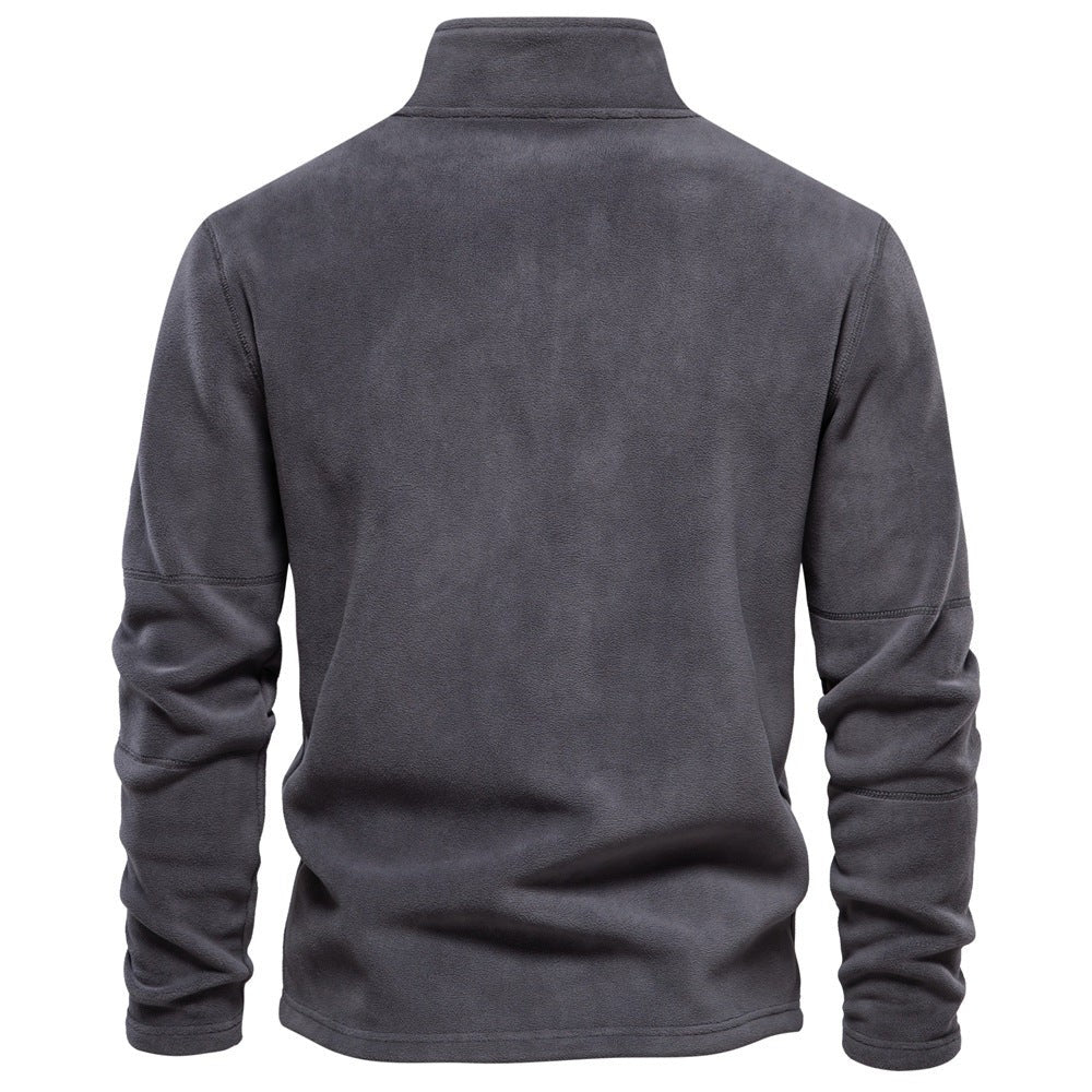 Warmer Fleece-Pullover für Herren mit halbem Reißverschluss und Stehkragen, Ansicht 10