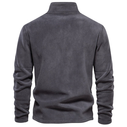 Warmer Fleece-Pullover für Herren mit halbem Reißverschluss und Stehkragen, Ansicht 10