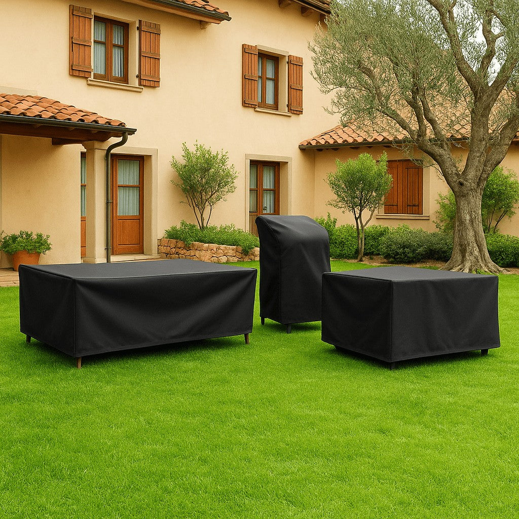 Wasserabweisende Abdeckhaube aus Polyester mit UV-Schutz für Gartenmöbel und Sitzgruppen, Ansicht 4