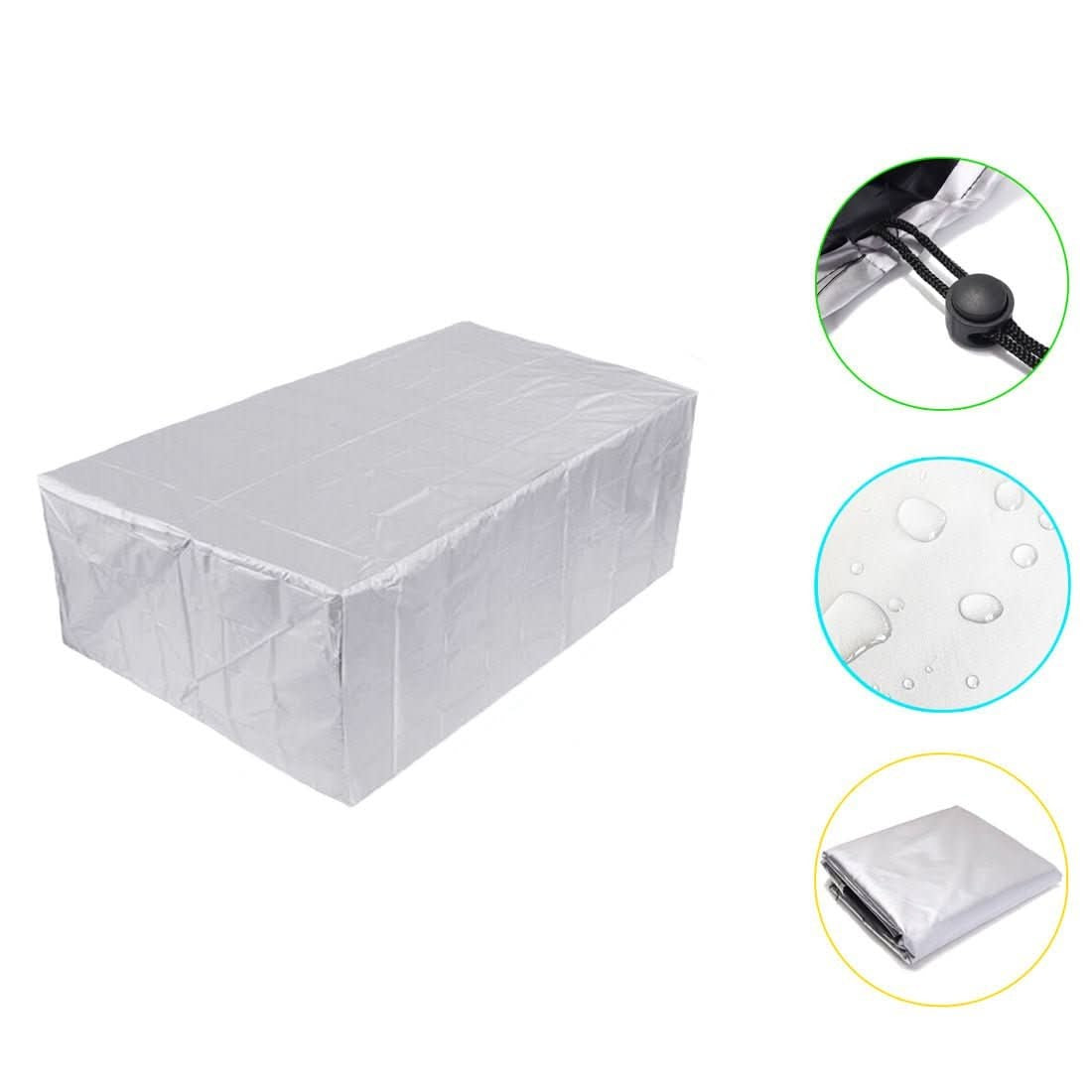 Wasserabweisende Abdeckhaube aus Polyester mit UV-Schutz für Gartenmöbel und Sitzgruppen in Silber