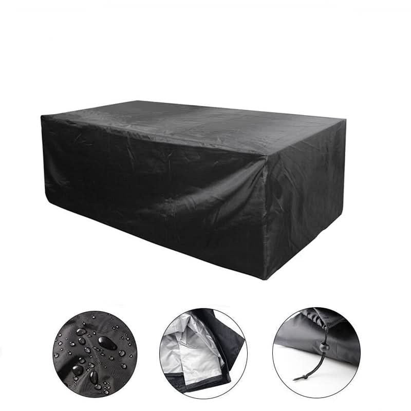 Wasserabweisende Abdeckhaube aus Polyester mit UV-Schutz für Gartenmöbel und Sitzgruppen in Schwarz
