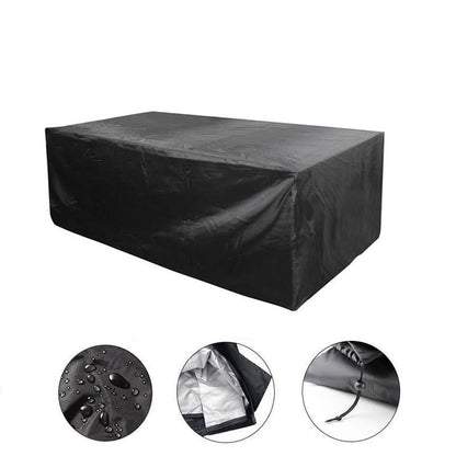 Wasserabweisende Abdeckhaube aus Polyester mit UV-Schutz für Gartenmöbel und Sitzgruppen in Schwarz