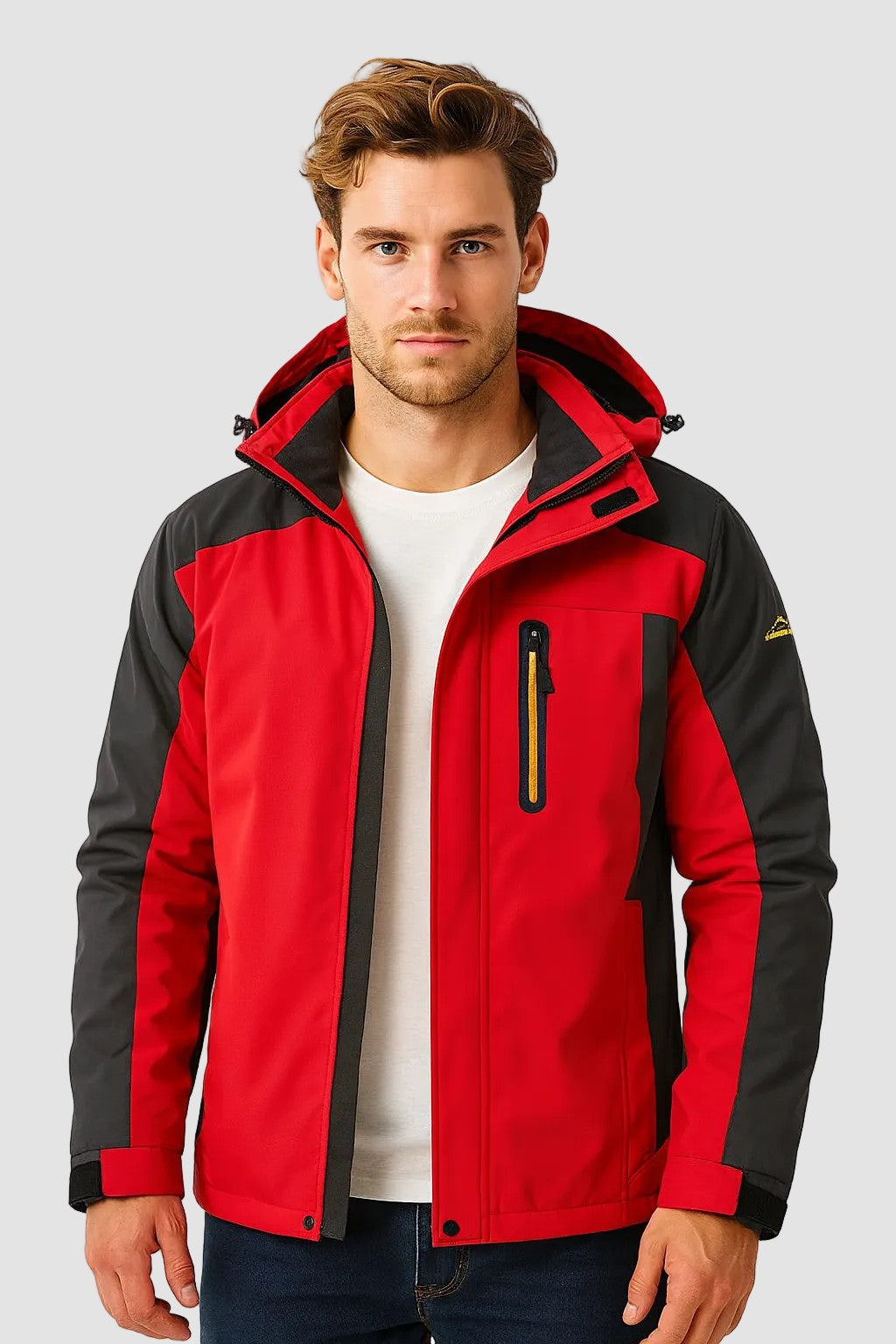 Wasserabweisende Herren-Winterjacke mit Fleecefutter, Kapuze und hohem Kragen, Ansicht 5