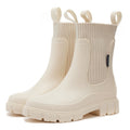 Wasserdichte Damen-Gummistiefel im Chelsea-Stil mit Strickschaft und Profilsohle