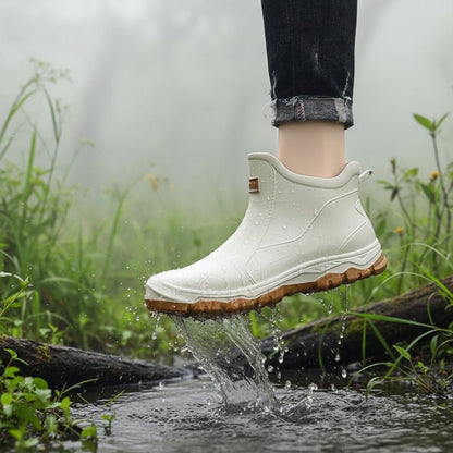 Wasserdichte Gummistiefel aus PVC mit rutschfester Profilsohle und Textilfutter, knöchelhoch für Garten und Outdoor, Ansicht 6
