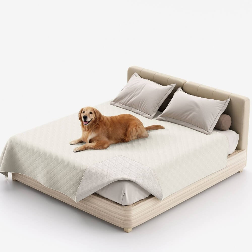 Wasserdichte Haustierdecke aus Polyester als Möbelschutz für Sofa, Bett und Autositz in Weiß