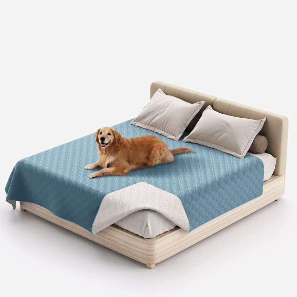 Wasserdichte Haustierdecke aus Polyester als Möbelschutz für Sofa, Bett und Autositz in Hellblau