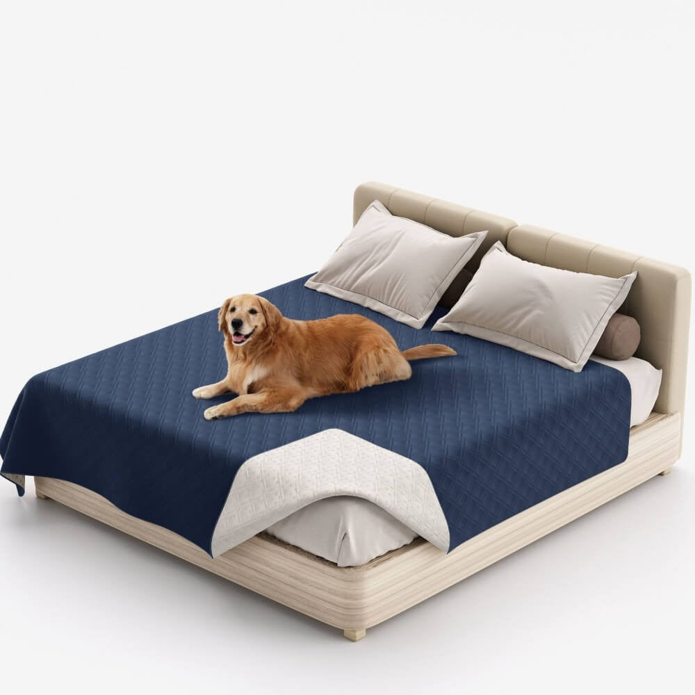 Wasserdichte Haustierdecke aus Polyester als Möbelschutz für Sofa, Bett und Autositz in Dunkelblau