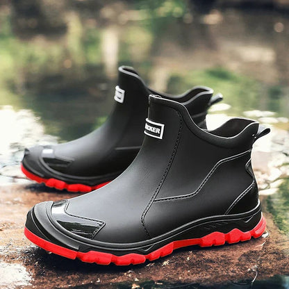 Wasserdichte Herren-Stiefel mit Warmfutter, Profilsohle und Schlupfform für Regen und Kälte in Klassisch