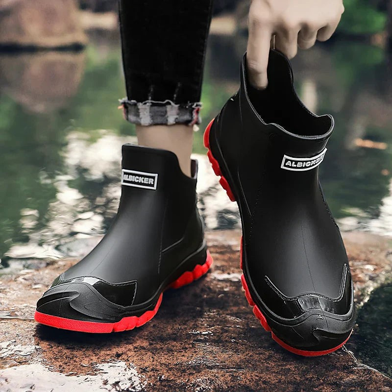 Wasserdichte Herren-Stiefel mit Warmfutter, Profilsohle und Schlupfform für Regen und Kälte, Ansicht 7