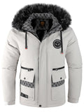 Wasserdichte Herren-Winterjacke mit Kapuze, Kunstfellbesatz und Fleecefutter