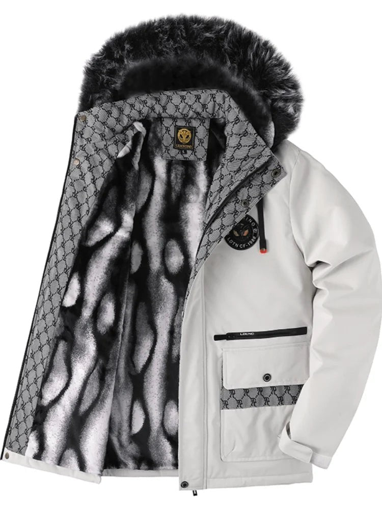 Wasserdichte Herren-Winterjacke mit Kapuze, Kunstfellbesatz und Fleecefutter, Ansicht 5