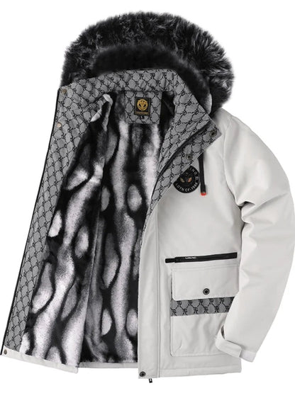 Wasserdichte Herren-Winterjacke mit Kapuze, Kunstfellbesatz und Fleecefutter, Ansicht 5