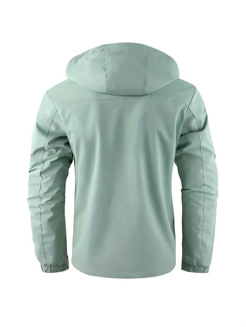 Wasserdichte Herren-Winterjacke mit verstellbarer Kapuze, gefütterter Innenseite und Pattentaschen, Ansicht 9
