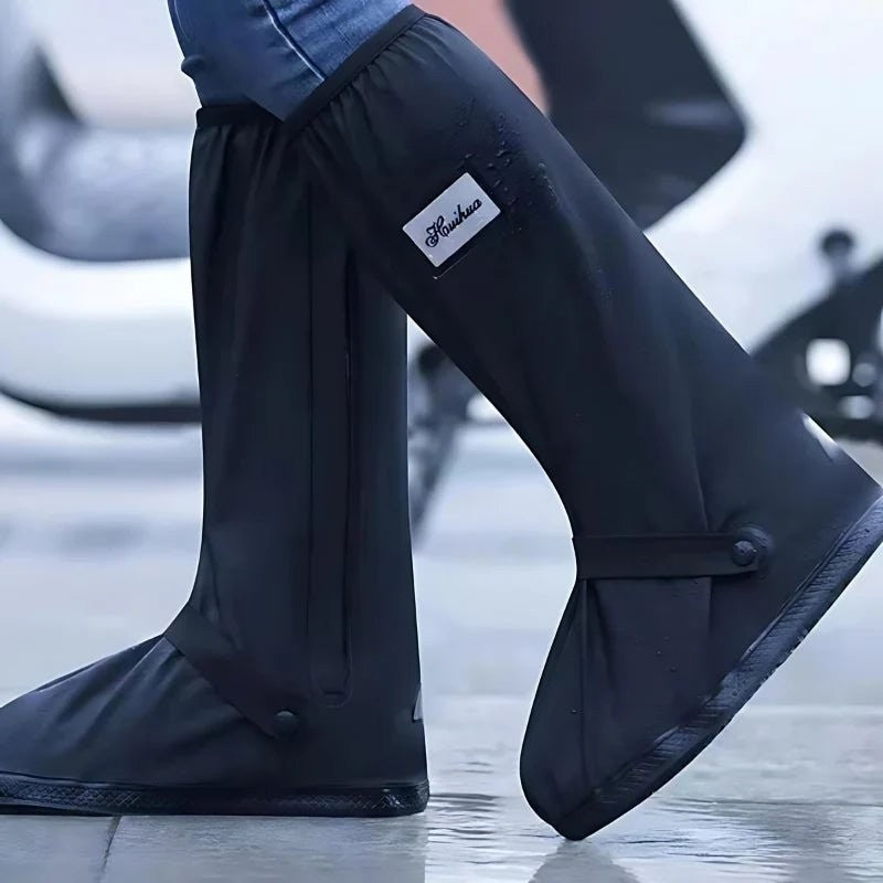 Wasserdichte Schuhüberzieher mit rutschfester Sohle und seitlichem Reißverschluss für Regen und Schnee, Ansicht 3