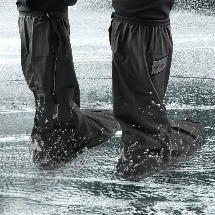Wasserdichte Schuhüberzieher mit rutschfester Sohle und seitlichem Reißverschluss für Regen und Schnee, Ansicht 4