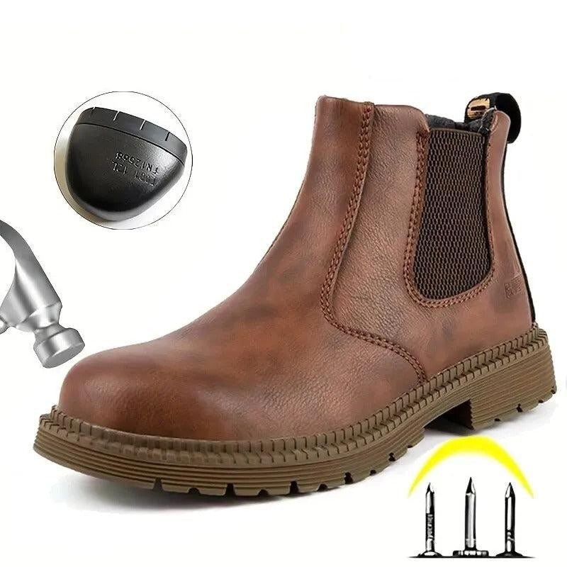 Wasserdichte Sicherheitsstiefel für Herren mit Stahlkappe, PU-Obermaterial und rutschfester Gummisohle, Ansicht 6