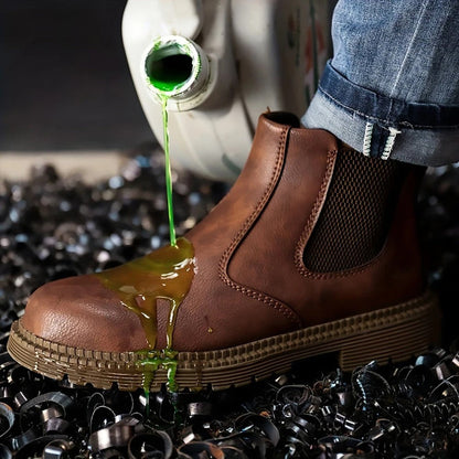 Wasserdichte Sicherheitsstiefel für Herren mit Stahlkappe, PU-Obermaterial und rutschfester Gummisohle, Ansicht 8