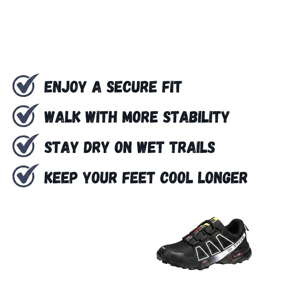 Wasserdichte Wanderschuhe mit rutschfester Gummisohle und Schnellschnürung für Trekking und Trail, Ansicht 6