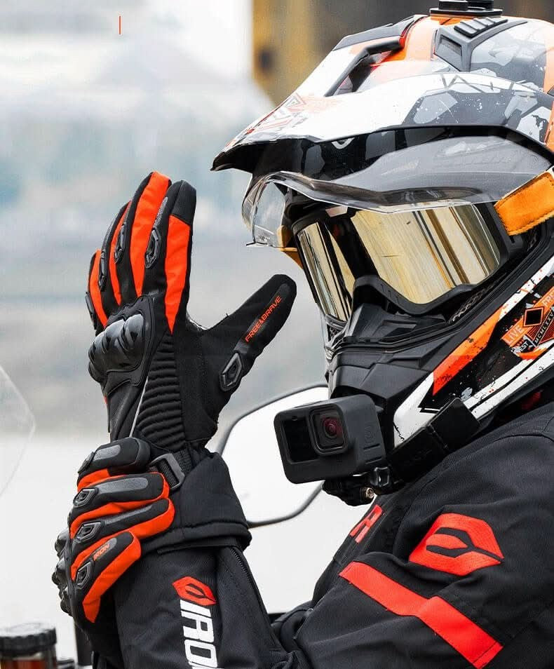 Wasserdichte Winter-Motorradhandschuhe mit 3-Lagen-Fleece-Isolierung, Reflektoren und Touchscreen-Funktion, Ansicht 4
