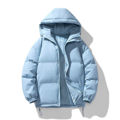 Wattierte Herren-Pufferjacke mit Kapuze, Reißverschluss und elastischen Bündchen für den Winter, Ansicht 11