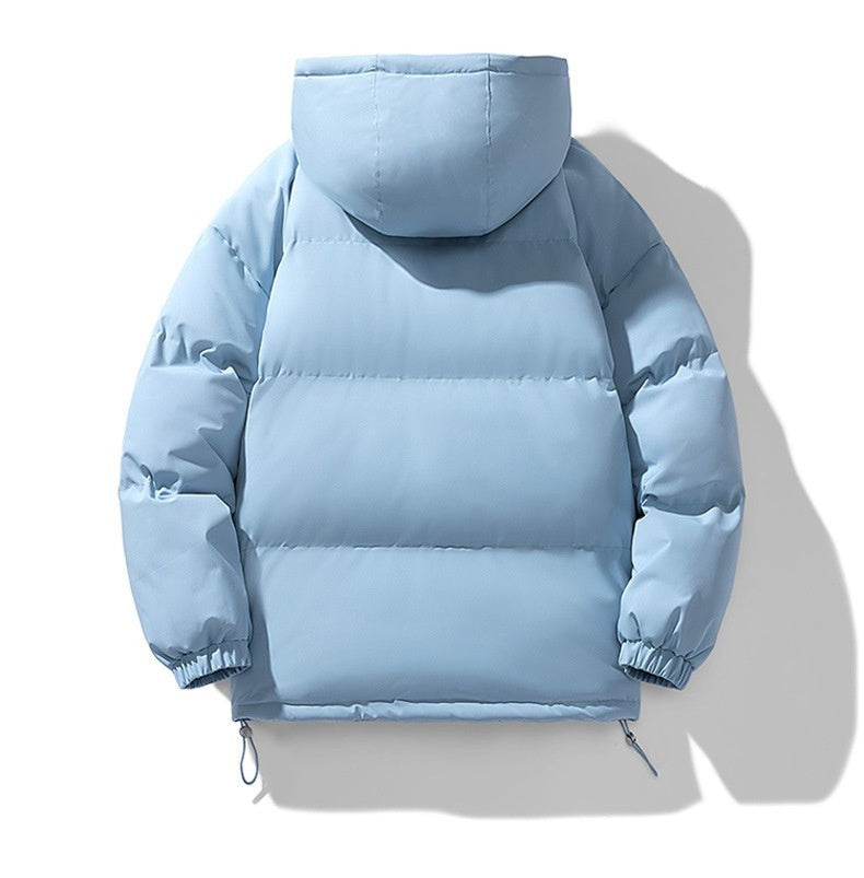 Wattierte Herren-Pufferjacke mit Kapuze, Reißverschluss und elastischen Bündchen für den Winter, Ansicht 12