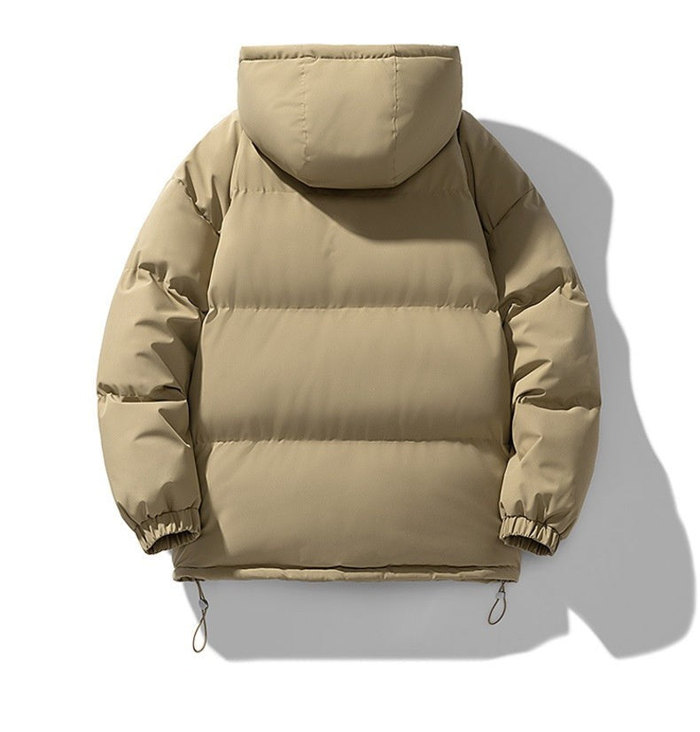 Wattierte Herren-Pufferjacke mit Kapuze, Reißverschluss und elastischen Bündchen für den Winter, Ansicht 14