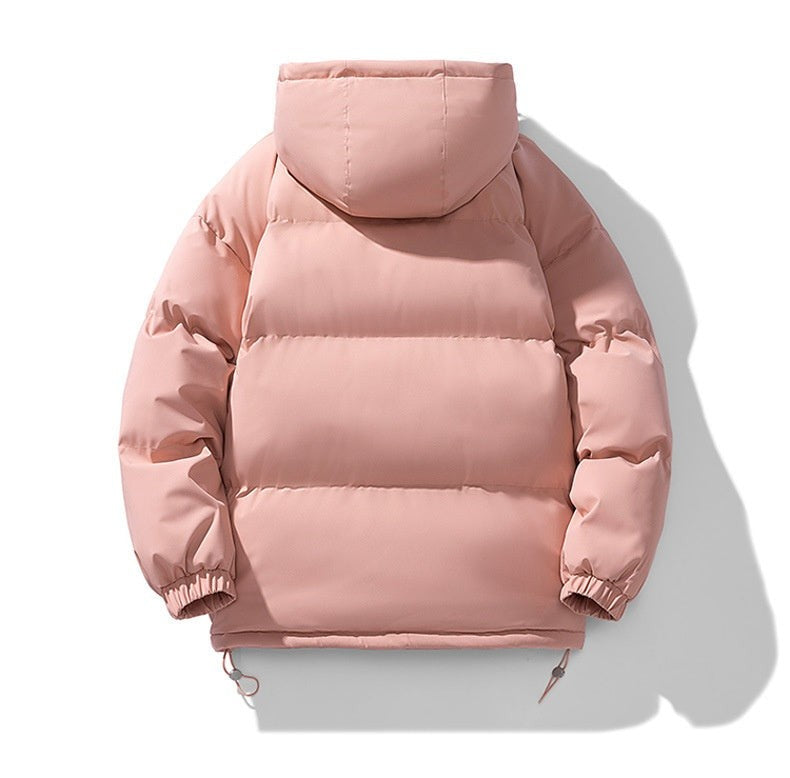 Wattierte Herren-Pufferjacke mit Kapuze, Reißverschluss und elastischen Bündchen für den Winter, Ansicht 17
