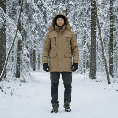 Wattierter Herren-Parka mit Fleecefutter, abnehmbarer Kapuze und winddichtem Obermaterial, Ansicht 5