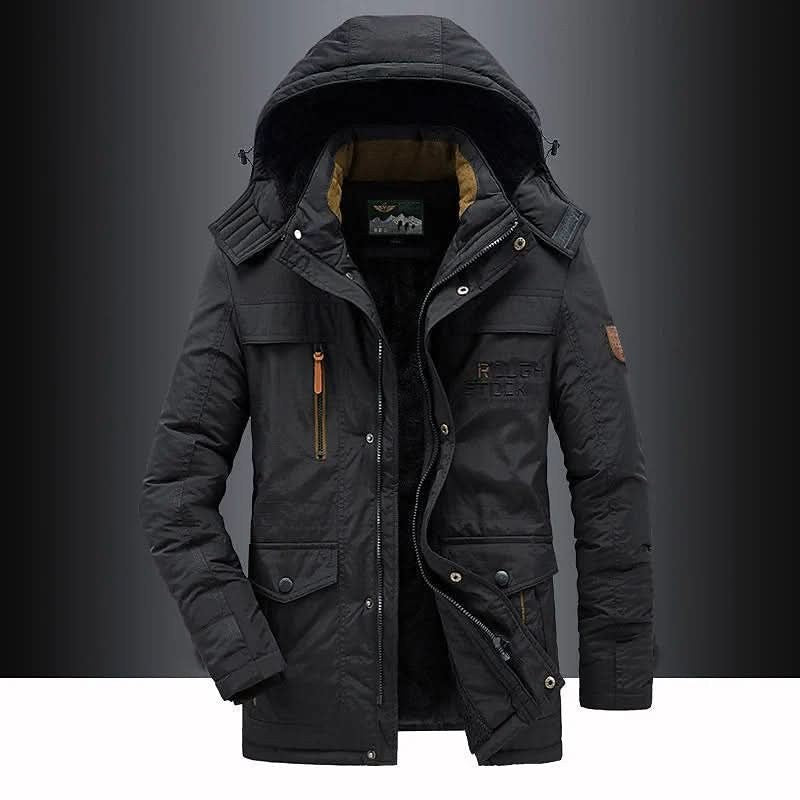 Wattierter Herren-Parka mit Fleecefutter, abnehmbarer Kapuze und winddichtem Obermaterial, Ansicht 6