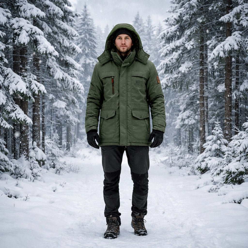 Wattierter Herren-Parka mit Fleecefutter, abnehmbarer Kapuze und winddichtem Obermaterial, Ansicht 10