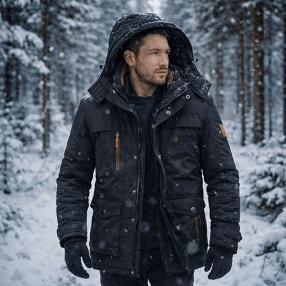 Wattierter Herren-Parka mit Fleecefutter, abnehmbarer Kapuze und winddichtem Obermaterial, Ansicht 11