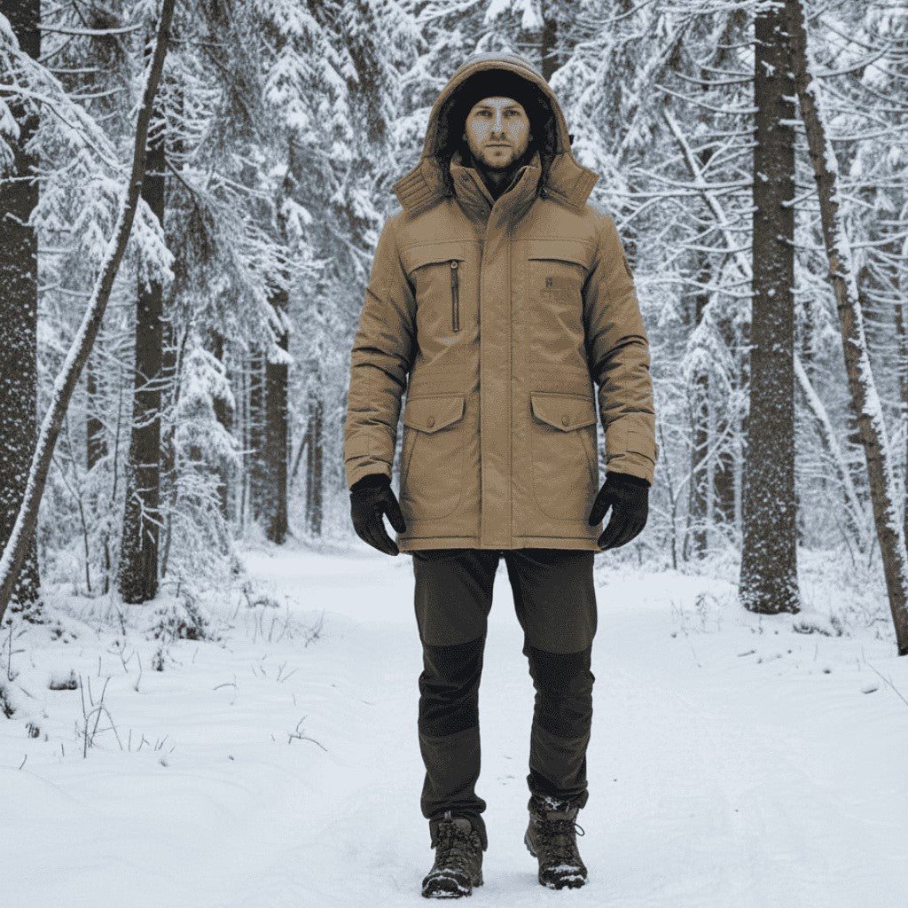 Wattierter Herren-Parka mit Fleecefutter, abnehmbarer Kapuze und winddichtem Obermaterial, Ansicht 12