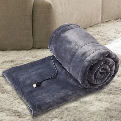 Weiche USB-Heizdecke mit 3 Heizstufen und 5-V-Anschluss für Sofa, Büro und unterwegs in Grau