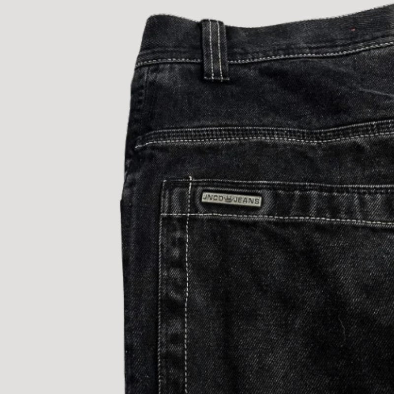 Weite Baggy-Jeans aus Denim mit hoher Taille und Totenkopf-Stickerei im Retro-Look, Ansicht 5
