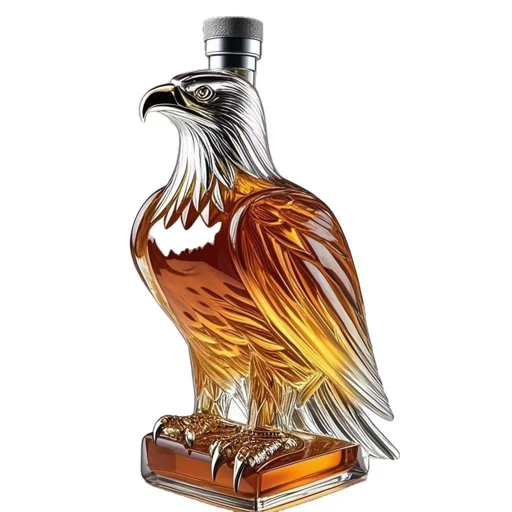 Whiskykaraffe aus Borosilikatglas in Adler-Form als Dekanter für Bar und Wohnzimmer, Ansicht 3
