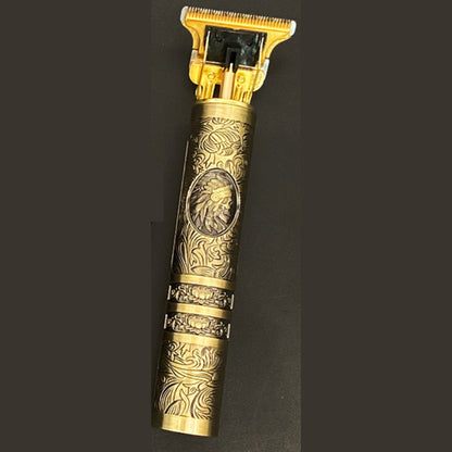 Wiederaufladbarer Haar- und Bartschneider im Vintage-Metallgehäuse mit T-Klinge und 4 Aufsätzen, Ansicht 7