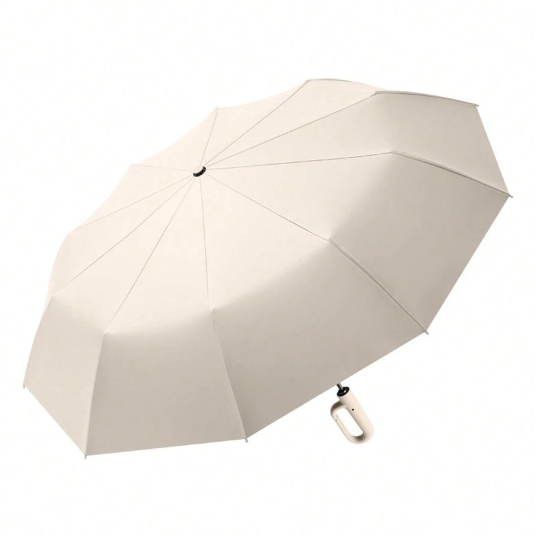Windfester Taschenschirm aus Polyester mit reflektierendem Rand und Karabinergriff, Ansicht 13